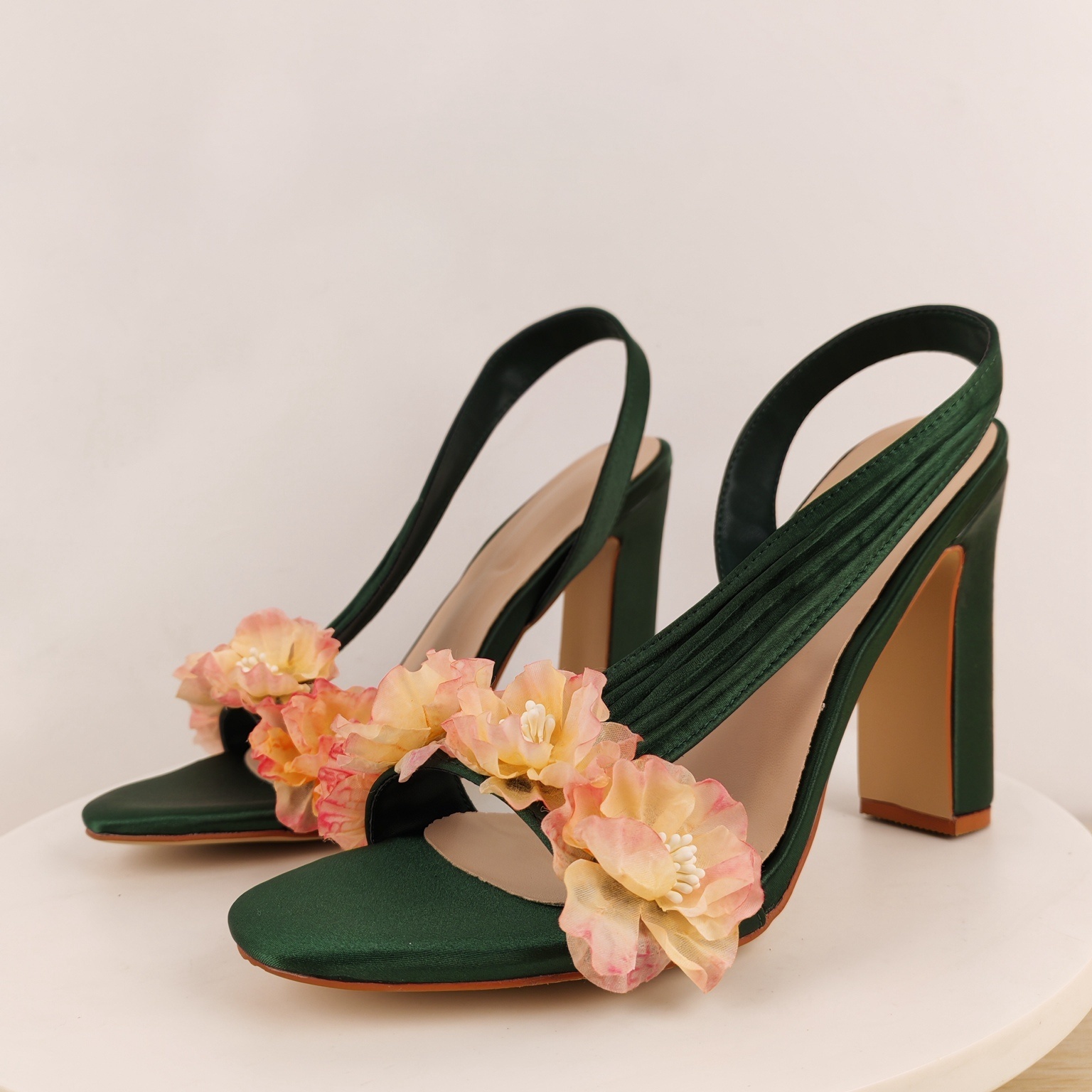 Sandales à talons carrés pour  - Slip Dress Satin avis et prix