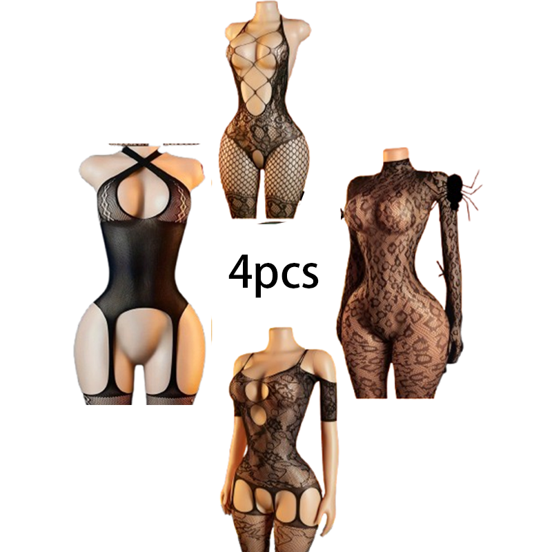 Ensemble de lingerie sexy 4 pi - Bodystocking Fishnet avis et prix